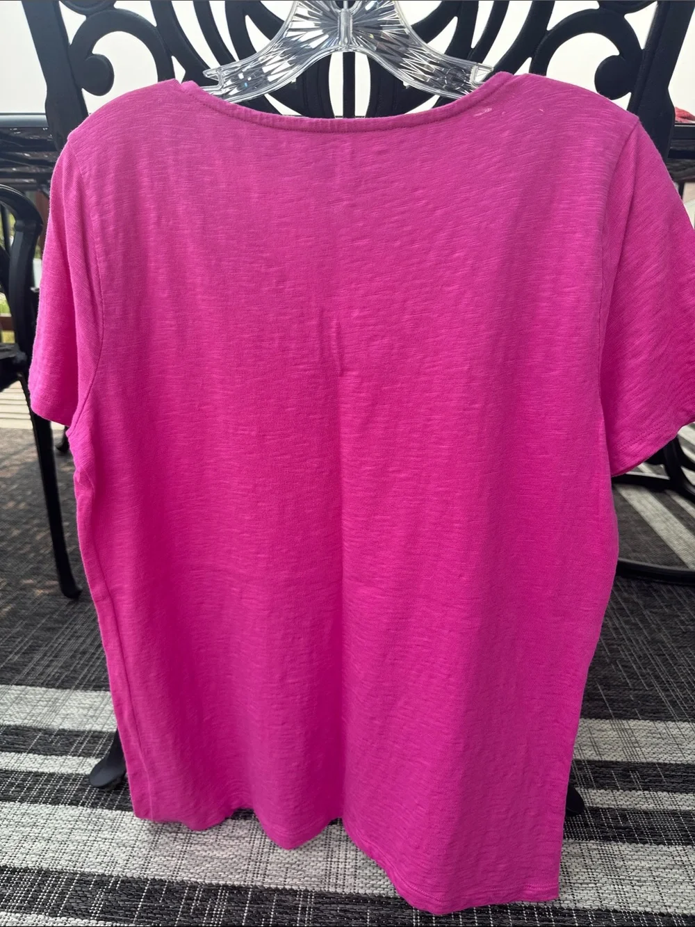 Talbots Bright Magenta V-Neck Short Sleeve Tee